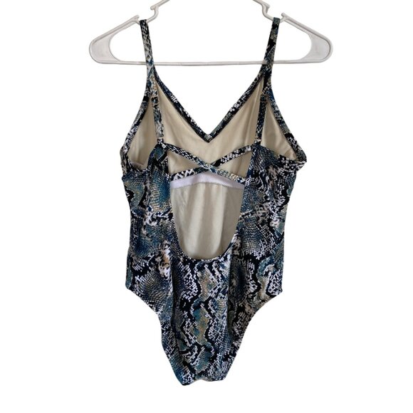 Shade & Shore women's size medium multi color snakeskin one piece swimsuit - Picture 9 of 11